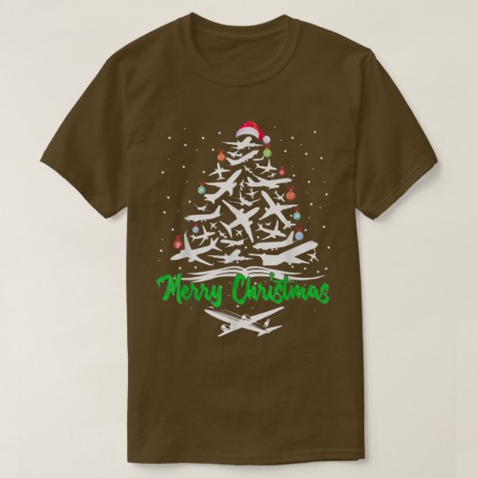 Vliegtuig met kerstmis, met pretje Xma T-shirt (Design voorkant)