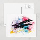 Vliegtuig met kleurrijke wolken Briefkaart (Voorkant / Achterkant)