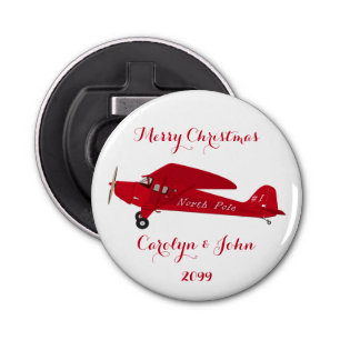 Vliegtuig met Noordpool Beer Soda-flesopening Button Flesopener