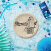 Vliegtuig met ouderdomsvlieger papieren bordje (Feest)