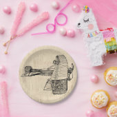 Vliegtuig met ouderdomsvlieger papieren bordje (Feest)