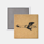  vliegtuig met ouderwetse vliegvelden magneet (Voorkant / Achterkant)