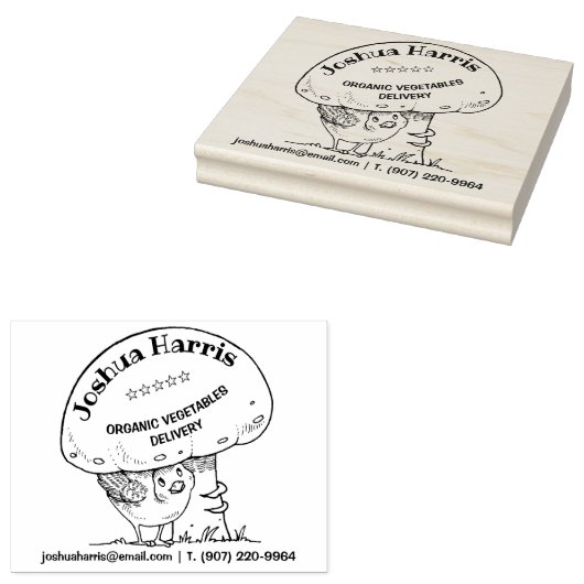 Vliegtuig met paddenstoel, biologische voedselvoor rubberstempel (Gestempeld)