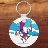 vliegtuig met pijlinktvis, www.zazzle.com/lizzadac sleutelhanger (Voorkant)