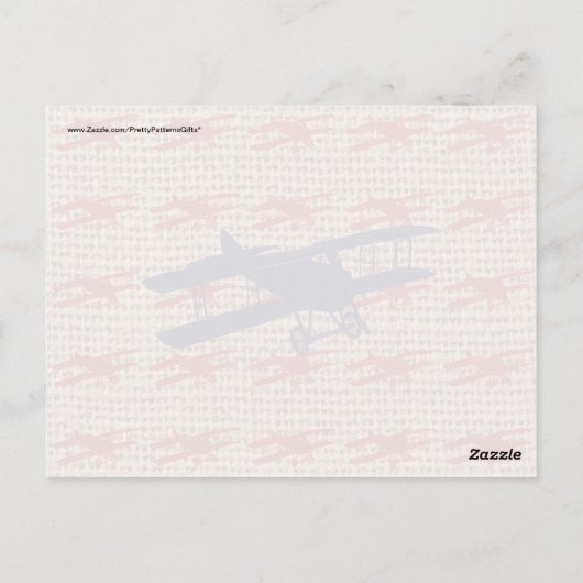 Vliegtuig met  propeller op schoot briefkaart (Achterkant)