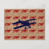 Vliegtuig met  propeller op schoot briefkaart (Voorkant)