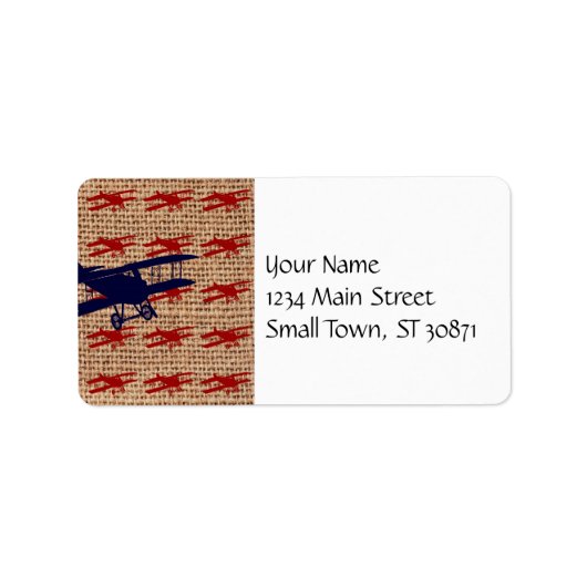 Vliegtuig met  propeller op schoot etiket (Voorkant)