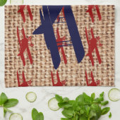 Vliegtuig met  propeller op schoot theedoek (Gevouwen)