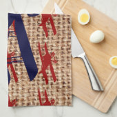 Vliegtuig met  propeller op schoot theedoek (Quarter Fold)