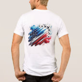 Vliegtuig met rode, witte en blauwe Cloud Trail Tri-Blend Shirt (Achterkant)