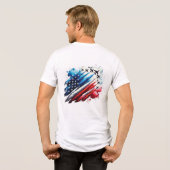 Vliegtuig met rode, witte en blauwe Cloud Trail Tri-Blend Shirt (Achterkant volledig)