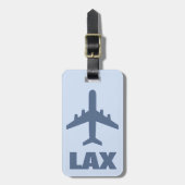 Vliegtuig met uw Initialen of luchthavencode Bagagelabel (Voorkant verticaal)