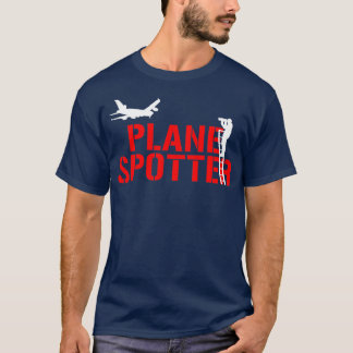 Vliegtuig met vliegtuigspotter en -spotter t-shirt