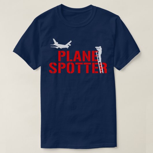 Vliegtuig met vliegtuigspotter en -spotter t-shirt (Design voorkant)