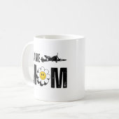 Vliegtuig moeder, Flower &  Vliegtuig, Funny Aviat Koffiemok (Voorkant links)