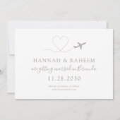 Vliegtuig Monogram Kraft Destination Wedding Save The Date (Achterkant)