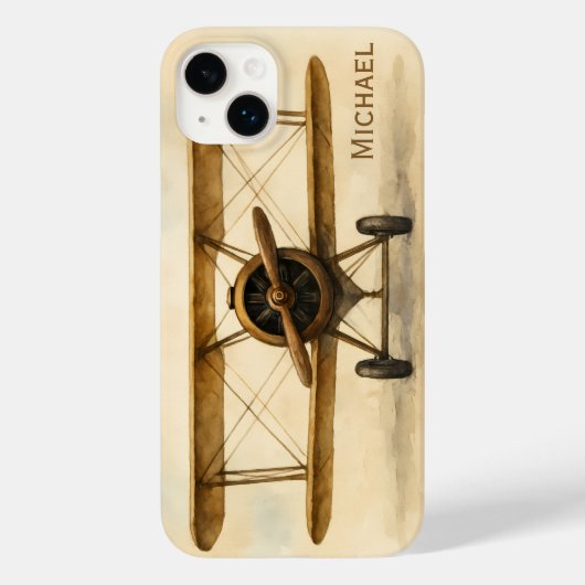  Vliegtuig & Naam Fun Pilot Aviation Case-Mate iPhone Case (Achterkant)
