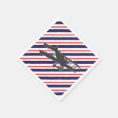 Vliegtuig Napkins van Navy en Red  Servetten (Hoek)