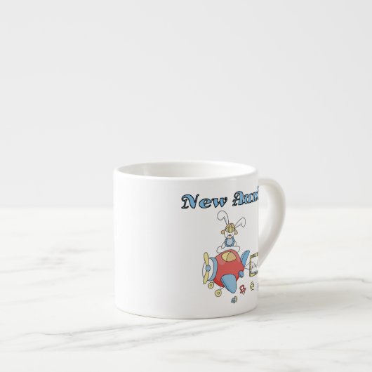 Vliegtuig nieuwe tante van jongen T-shirts en gesc Espresso Kop (Voorkant rechts)