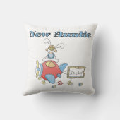 Vliegtuig nieuwe tante van jongen T-shirts en gesc Kussen (Achterkant)