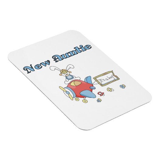 Vliegtuig nieuwe tante van jongen T-shirts en gesc Magneet (Rechterzijde)