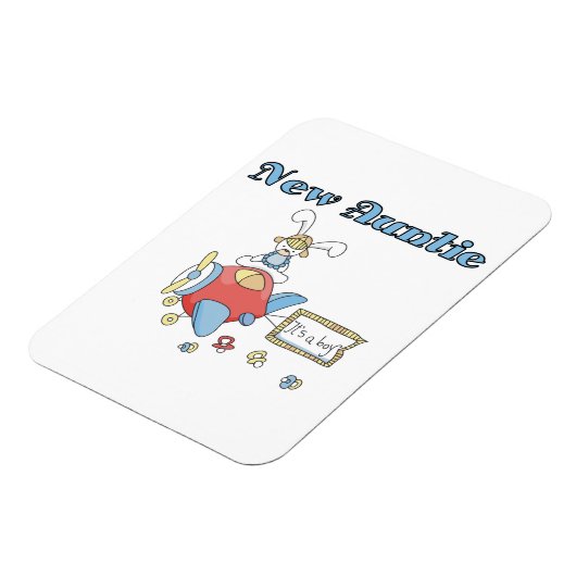 Vliegtuig nieuwe tante van jongen T-shirts en gesc Magneet (Linkerzijde)