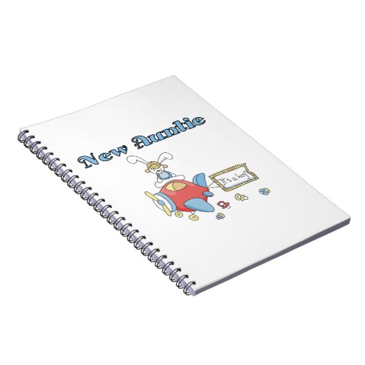 Vliegtuig nieuwe tante van jongen T-shirts en gesc Notitieboek (Rechterzijde)