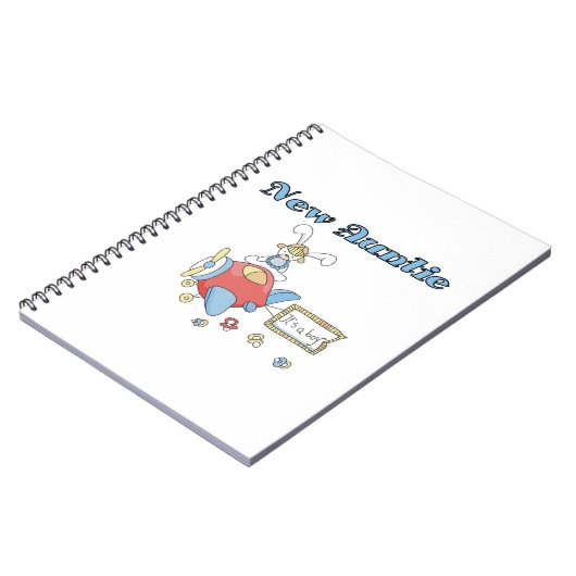 Vliegtuig nieuwe tante van jongen T-shirts en gesc Notitieboek (Linkerzijde)