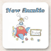 Vliegtuig nieuwe tante van jongen T-shirts en gesc Onderzetter (Voorkant)