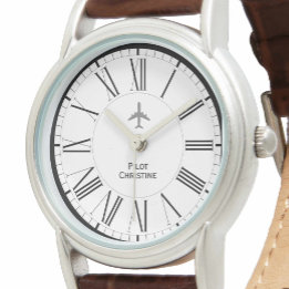 Vliegtuig of piloot van het vrouw horloge