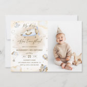 Vliegtuig Oh My Time Flies Reis Verjaardag Foto Kaart (Voorkant)