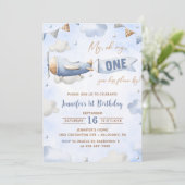 Vliegtuig Oh My Time vliegt Reis 1e verjaardag Kaart (Staand voorkant)