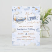 Vliegtuig Oh My Time vliegt Reis 2e verjaardag Kaart (Staand voorkant)