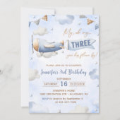 Vliegtuig Oh My Time vliegt Reis 3e verjaardag Kaart (Voorkant)