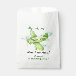 Vliegtuig Oh My Time vliegt Reis Eerste Verjaardag Bedankzakje