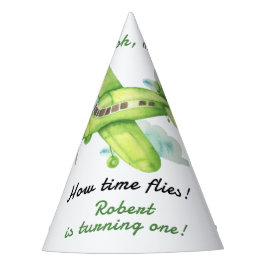 Vliegtuig Oh My Time vliegt Reis Eerste Verjaardag Feesthoedjes