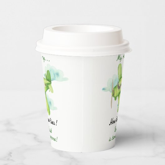 Vliegtuig Oh My Time vliegt Reis Eerste Verjaardag Papieren Bekers (Rechts)