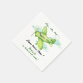 Vliegtuig Oh My Time vliegt Reis Eerste Verjaardag Servet (Hoek)