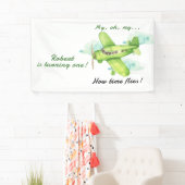 Vliegtuig Oh My Time vliegt Reis Eerste Verjaardag Spandoek (Insitu)