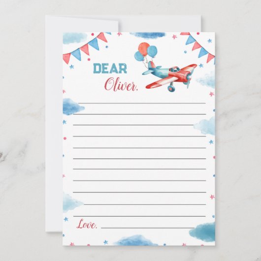 Vliegtuig Oh My Time vliegt Time Capsule Note Kaar Bedankkaart (Voorkant)