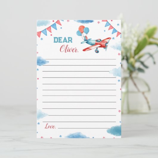 Vliegtuig Oh My Time vliegt Time Capsule Note Kaar Bedankkaart (Staand voorkant)