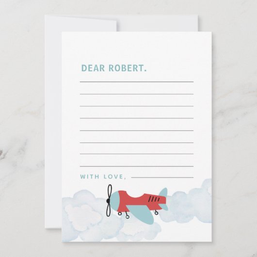 Vliegtuig Oh My Time vliegt Time Capsule Note Kaar Bedankkaart (Voorkant)