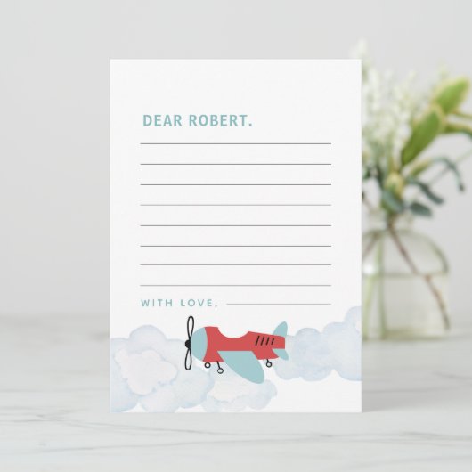 Vliegtuig Oh My Time vliegt Time Capsule Note Kaar Bedankkaart (Staand voorkant)