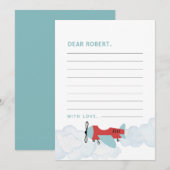 Vliegtuig Oh My Time vliegt Time Capsule Note Kaar Bedankkaart (Voorkant / Achterkant)