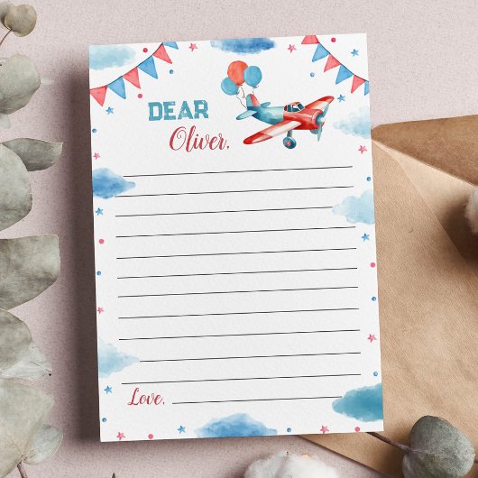 Vliegtuig Oh My Time vliegt Time Capsule Note Kaar Bedankkaart