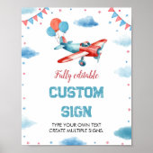 Vliegtuig Oh My Time vliegt Verjaardagstabel Teken Poster (Voorkant)