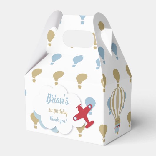 Vliegtuig/ omhoog en weg! bedankdoosjes. bedankdoosjes (Achterkant)