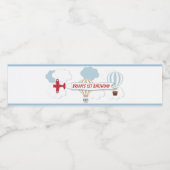 Vliegtuig/omhoog en weg wateretiket waterfles etiket (Enkel label)