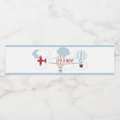 Vliegtuig/omhoog en weg wateretiket waterfles etiket (Enkel label)