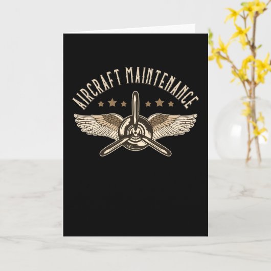 Vliegtuig onderhoudsvliegtuig Vliegtuig monteur Kaart (Gele Bloem)